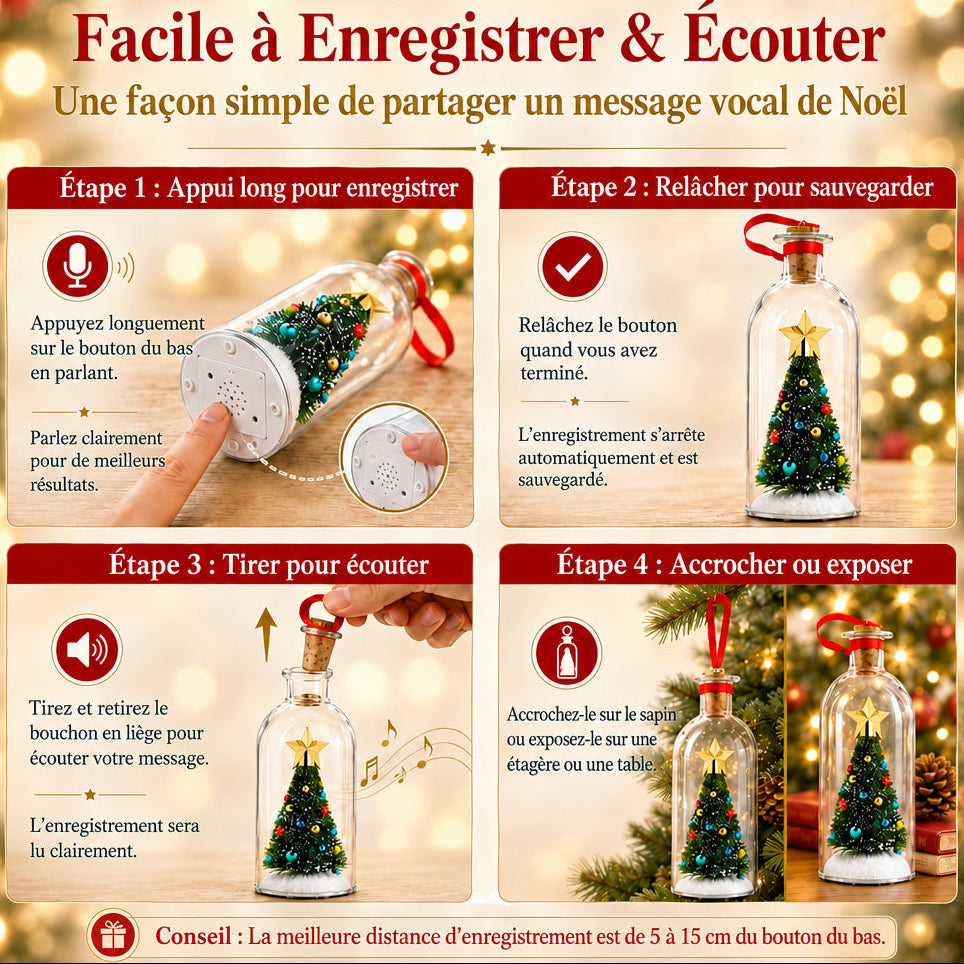 Sapin de Noël à Message Vocal Enregistrable
